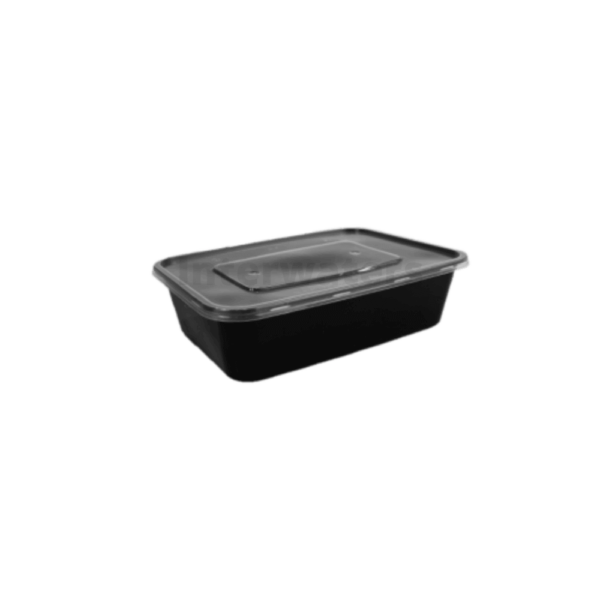Black plastic takeaway container-Plastic food packaging