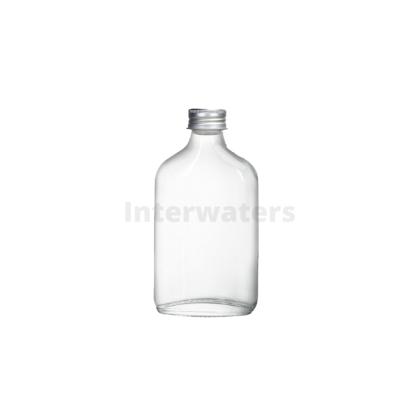 Flat liquor bottle clear - glass bottles singapore